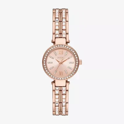 Relic By Fossil Anita Womens Crystal Accent Rose Goldtone Bracelet Watch Zr34628