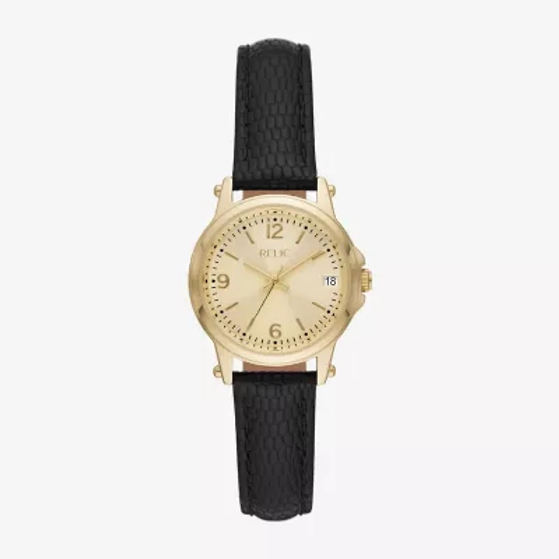 Relic By Fossil Matilda Womens Black Leather Strap Watch Zr34630