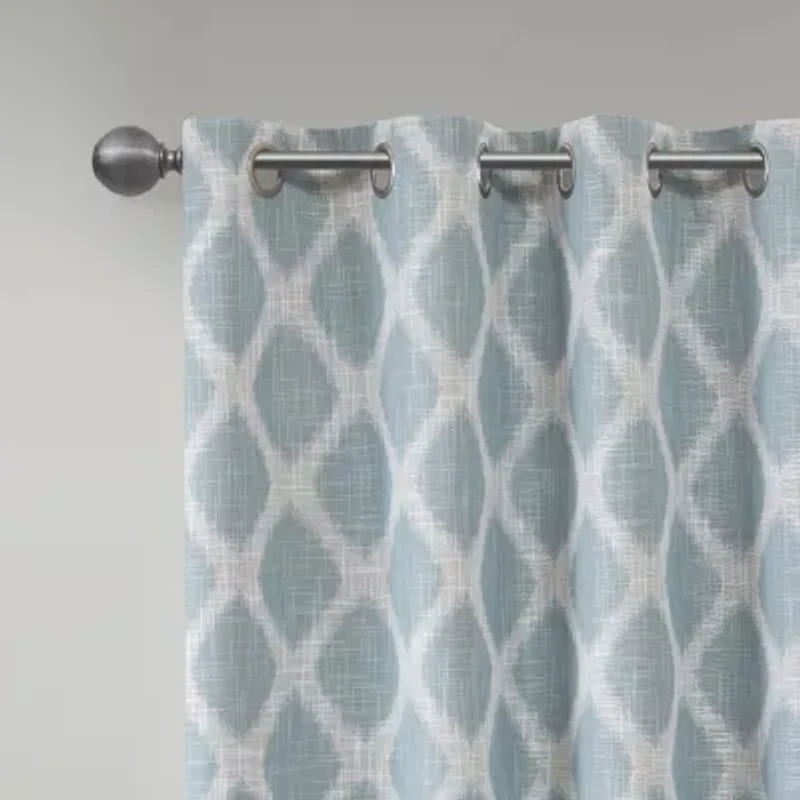 Madison Park Kagen 100"W X 84"L Energy Saving Blackout Grommet Top Single Patio Door Curtain