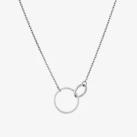 Silver Treasures Womens Sterling Silver Round 16 Inch Pendant Necklace