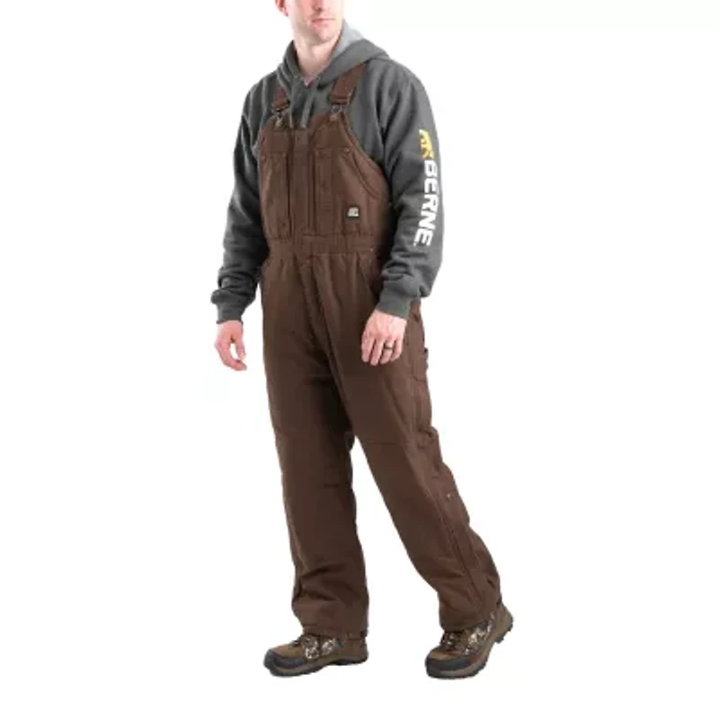 Berne Highland Washed Insulated Bibs Short Mens Workwear Overall