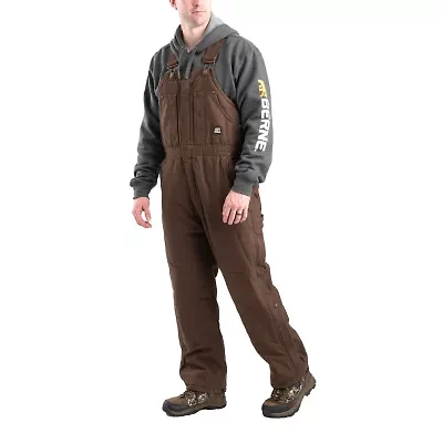 Berne Highland Washed Insulated Bibs Short Mens Workwear Overall