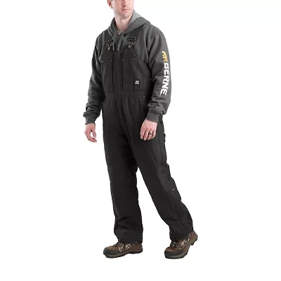 Berne Highland Washed Insulated Bibs Short Mens Workwear Overall