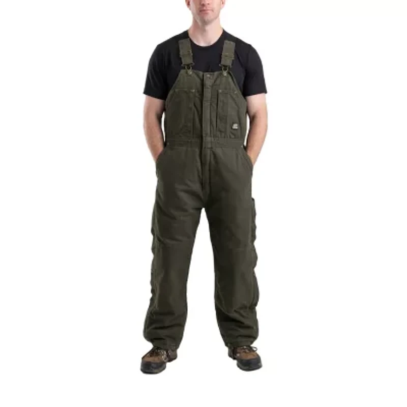 Berne Highland Washed Insulated Bibs Short Mens Workwear Overall