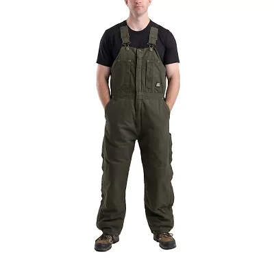Berne Highland Washed Insulated Bibs Short Mens Workwear Overall
