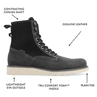 Territory Mens Elevate Flat Heel Lace-Up Boots