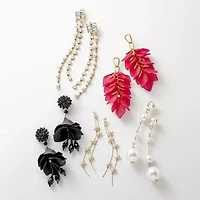 Bijoux Bar Womens Flower Drop Earrings