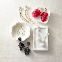 Bijoux Bar Womens Flower Drop Earrings