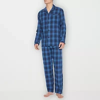 Residence Mens Flannel Long Sleeve 2-pc. Pajama Sets