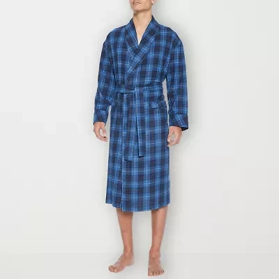 Residence Mens Tall Flannel Long Sleeve Length Robe