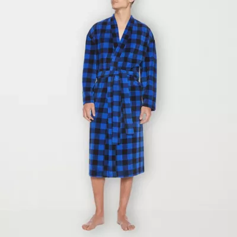 Residence Mens-Big Fleece Kimono Robe Long Sleeve Length