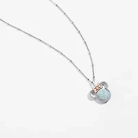 Disney Jewels Collection Womens 1/8 CT. T.W. Lab Created Diamond with Gemstone 14K Two Tone Gold Over Silver Minnie Mouse Pendant Necklace
