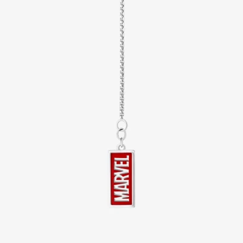 Marvel Fine Jewelry Shield Womens 1/8 CT. T.W. Genuine Red Garnet 14K Rose Gold Over Silver Sterling Silver 18 Inch Pendant Necklace