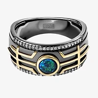 Mens 1/6 CT. T.W. Lab Created Green Opal 14K Gold Over Silver Sterling Silver Loki Marvel Band