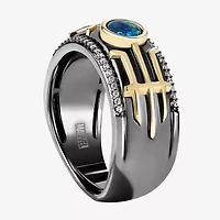 Mens 1/6 CT. T.W. Lab Created Green Opal 14K Gold Over Silver Sterling Silver Loki Marvel Band
