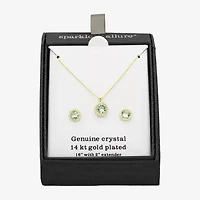 Sparkle Allure Womens Cubic Zirconia 14K Gold Over Brass Round 2-pc. Jewelry Set