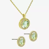 Sparkle Allure Womens Cubic Zirconia 14K Gold Over Brass Round 2-pc. Jewelry Set