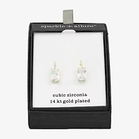 Sparkle Allure Womens Cubic Zirconia 14K Gold Over Brass Drop Earrings