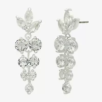 Sparkle Allure Cascade Womens Cubic Zirconia Pure Silver Over Brass Marquise Drop Earrings