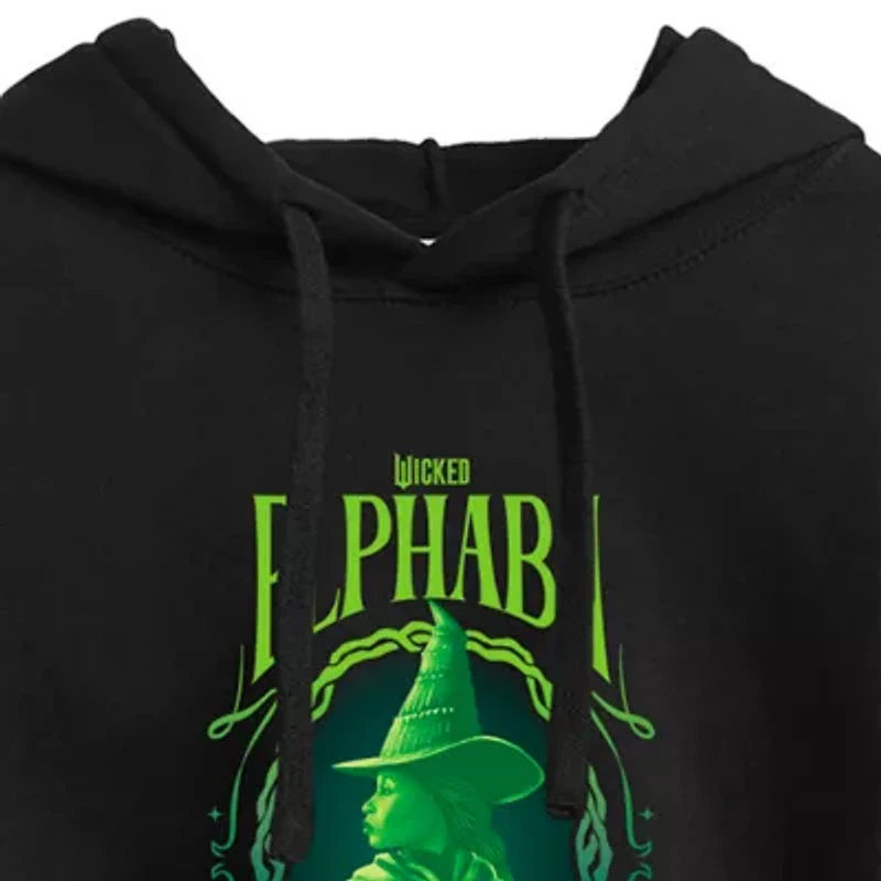 Movie Elphaba Cropped Womens Long Sleeve Wicked Juniors Hoodie