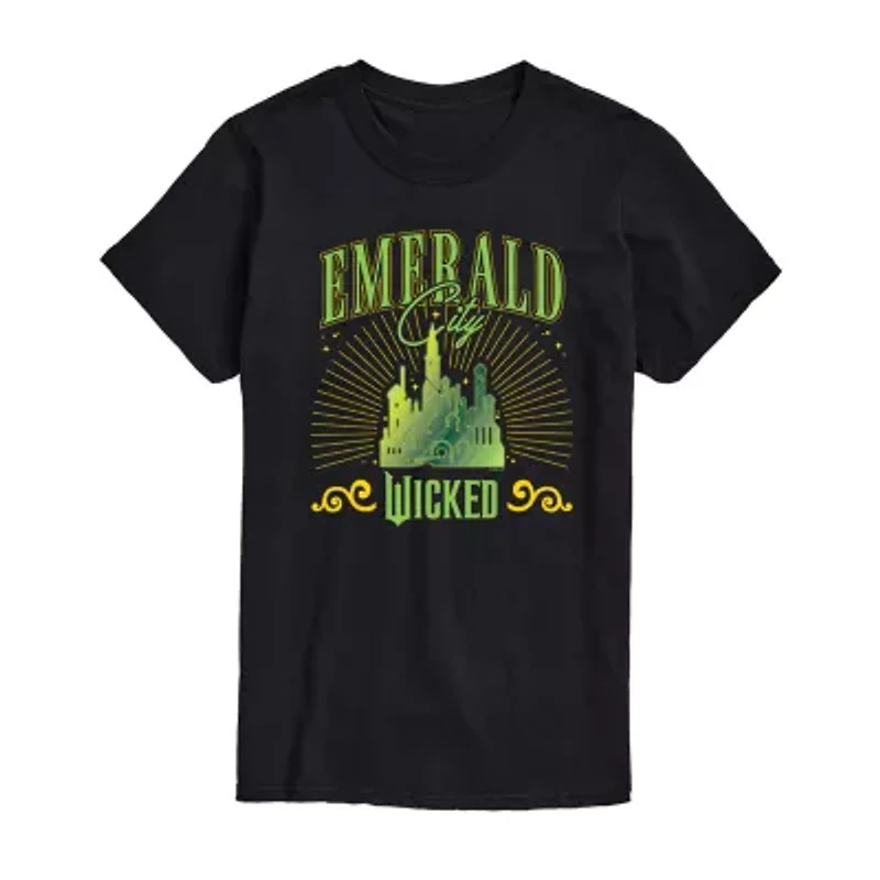 Wicked Movie Emerald City Tee Womens Crew Neck Short Sleeve Regular Fit Juniors Graphic T-Shirt