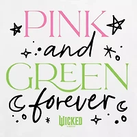 Movie Pink And Green Forever Cropped Tee Womens Crew Neck Short Sleeve Regular Fit Wicked Juniors Graphic T-Shirt