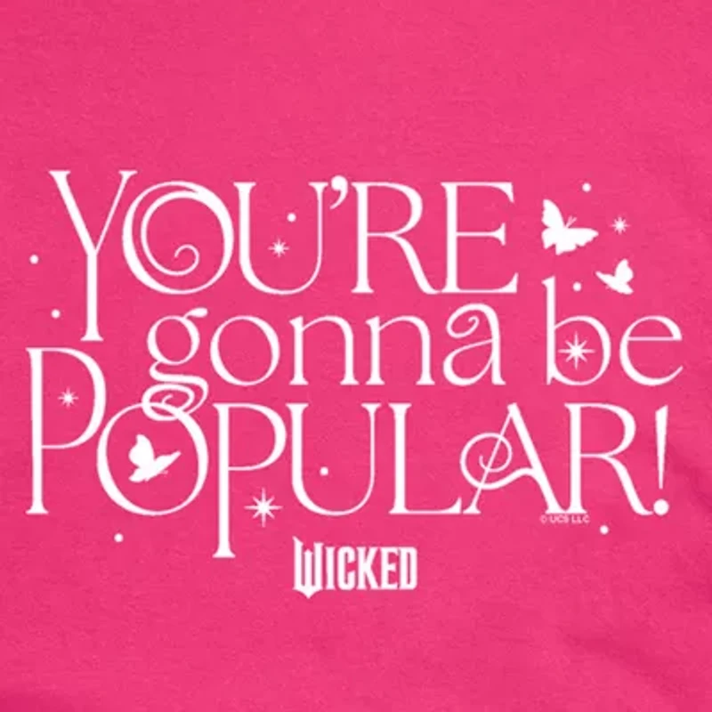 Movie Glinda Tee Womens Crew Neck Short Sleeve Regular Fit Wicked Juniors Graphic T-Shirt