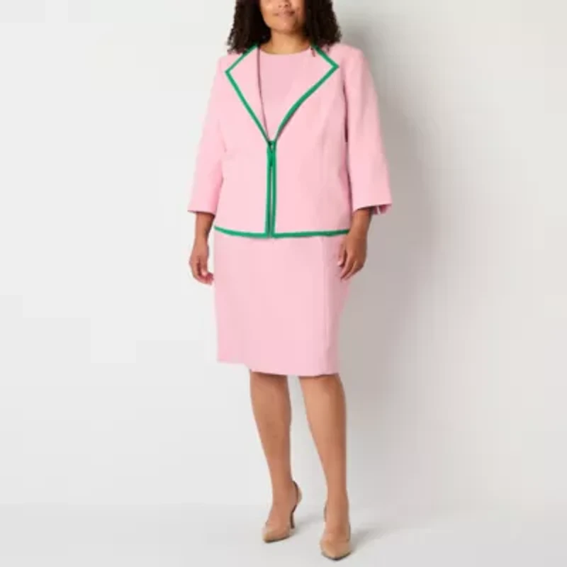 Black Label by Evan-Picone Womens Plus Classic Fit Suit Jacket