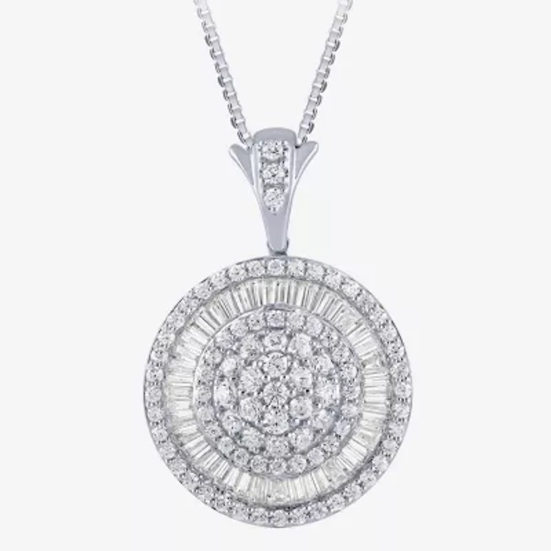 (G / Si2) Womens 2 CT. T.W. Lab Grown White Diamond 14K Gold Round 18 Inch Pendant Necklace