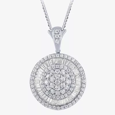 (G / Si2) Womens 2 CT. T.W. Lab Grown White Diamond 14K Gold Round 18 Inch Pendant Necklace