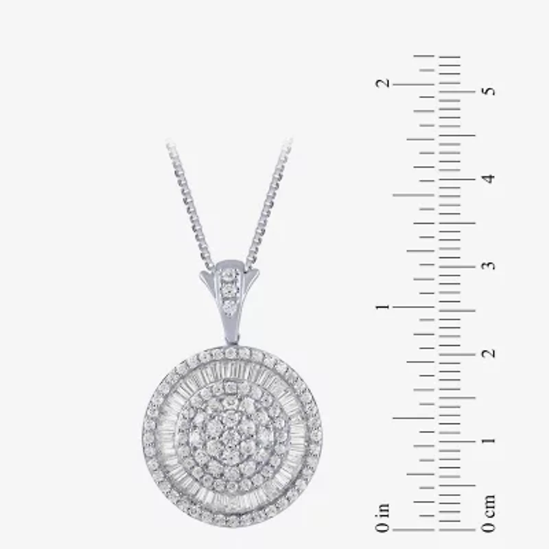 (G / Si2) Womens 2 CT. T.W. Lab Grown White Diamond 14K Gold Round 18 Inch Pendant Necklace