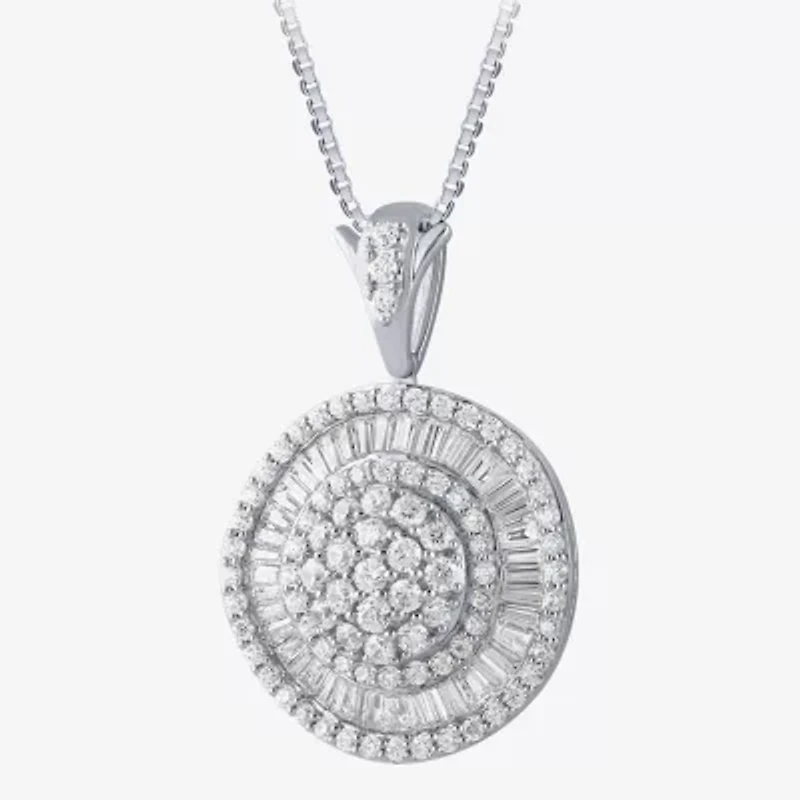 (G / Si2) Womens 2 CT. T.W. Lab Grown White Diamond 14K Gold Round 18 Inch Pendant Necklace