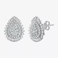 (G / Si2) Lab Grown White Diamond 14K Gold 20.1mm Pear Stud Earrings