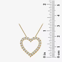 I / I1) Womens 1 CT. T.W. Lab Grown White Diamond 10K Gold Heart 18 Inch Pendant Necklace