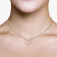 I / I1) Womens 1 CT. T.W. Lab Grown White Diamond 10K Gold Heart 18 Inch Pendant Necklace