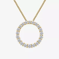 (I / I1) Womens 1 CT. T.W. Lab Grown White Diamond 10K Gold Heart 18 Inch Pendant Necklace