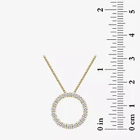 (I / I1) Womens 1 CT. T.W. Lab Grown White Diamond 10K Gold Heart 18 Inch Pendant Necklace