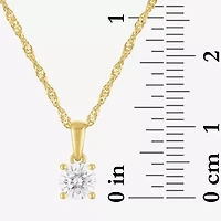 (G-H / Si2-I1) Womens 1/2 CT. T.W. Lab Grown White Diamond 10K Gold Round Pendant Necklace