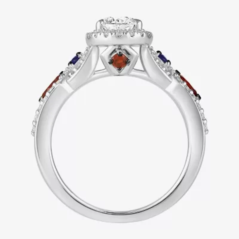 Infinity Star Lab Grown Diamonds Womens 1 1/ CT. White Diamond 14K Gold Spiderman Side Stone Engagement Ring