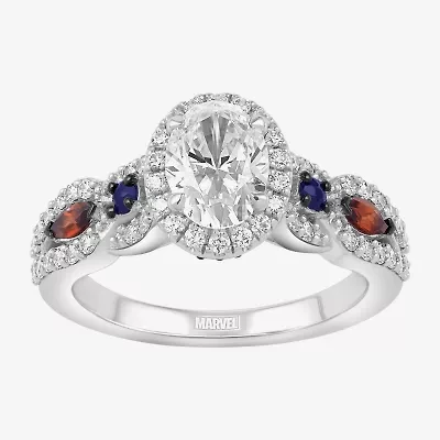 Infinity Star Lab Grown Diamonds Womens 1 1/ CT. White Diamond 14K Gold Spiderman Side Stone Engagement Ring