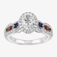 Infinity Star Lab Grown Diamonds Womens 1 1/ CT. White Diamond 14K Gold Spiderman Side Stone Engagement Ring