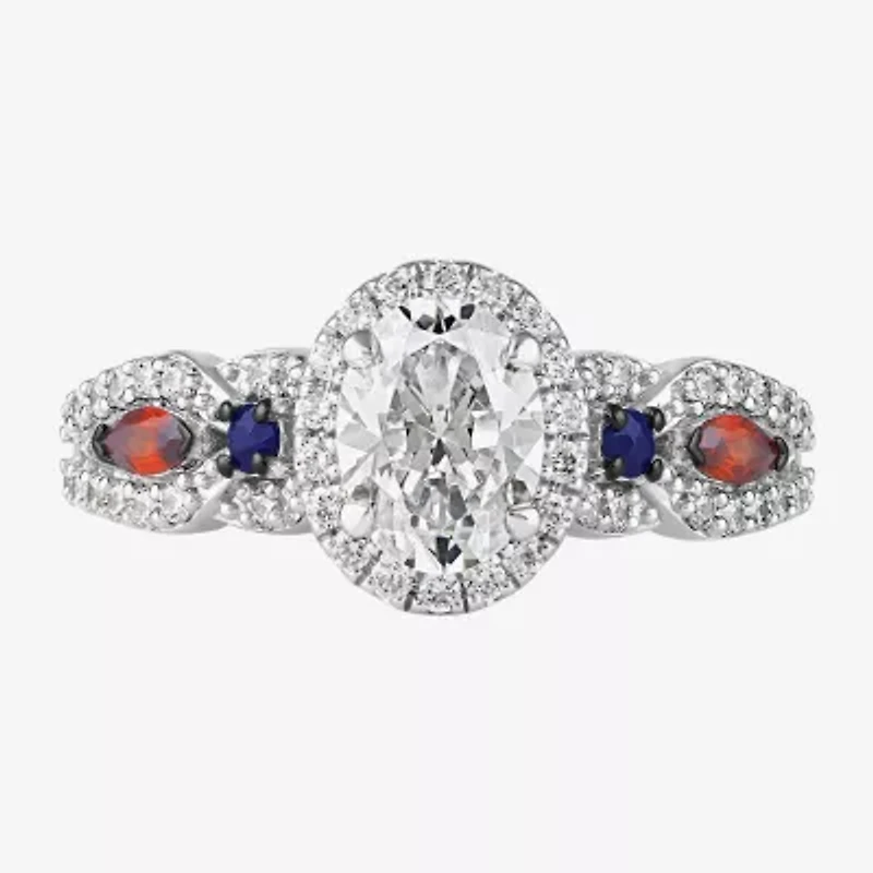 Infinity Star Lab Grown Diamonds Womens 1 1/ CT. White Diamond 14K Gold Spiderman Side Stone Engagement Ring