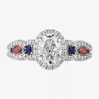 Infinity Star Lab Grown Diamonds Womens 1 1/ CT. White Diamond 14K Gold Spiderman Side Stone Engagement Ring