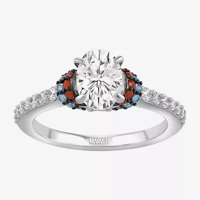 Infinity Star Lab Grown Diamonds Womens 1 1/4 CT. White Diamond 14K Gold Captain America Side Stone 3-Stone Engagement Ring
