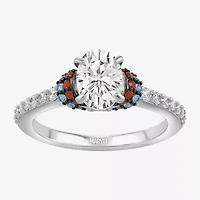 Infinity Star Lab Grown Diamonds Womens 1 1/4 CT. White Diamond 14K Gold Captain America Side Stone 3-Stone Engagement Ring