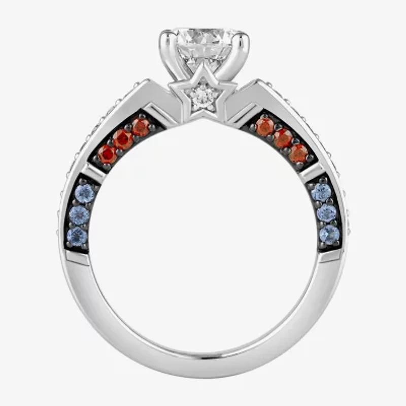 Infinity Star Lab Grown Diamonds Womens 1 3/4 CT. White Diamond 14K Gold Captain America Side Stone Engagement Ring