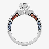 Infinity Star Lab Grown Diamonds Womens 1 3/4 CT. White Diamond 14K Gold Captain America Side Stone Engagement Ring