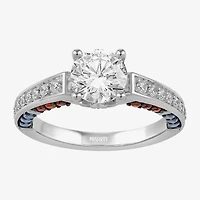 Infinity Star Lab Grown Diamonds Womens 1 3/4 CT. White Diamond 14K Gold Captain America Side Stone Engagement Ring