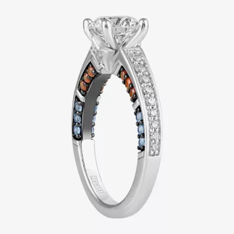 Infinity Star Lab Grown Diamonds Womens 1 3/4 CT. White Diamond 14K Gold Captain America Side Stone Engagement Ring