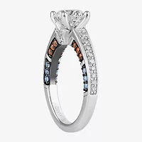 Infinity Star Lab Grown Diamonds Womens 1 3/4 CT. White Diamond 14K Gold Captain America Side Stone Engagement Ring